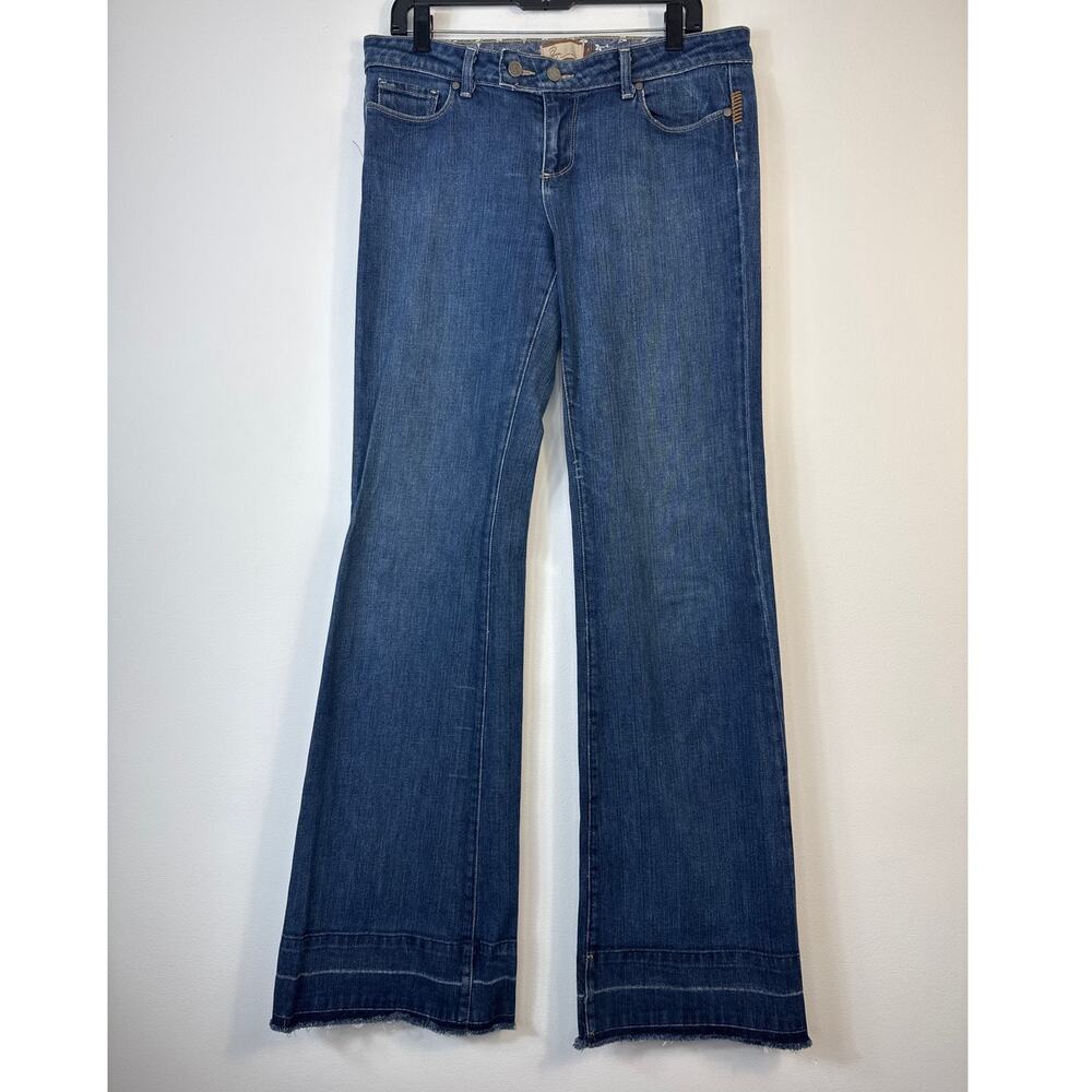 Paige Premium Coldwater Vintage Flare Jeans Frayed Hem Stretch Size 31 Long